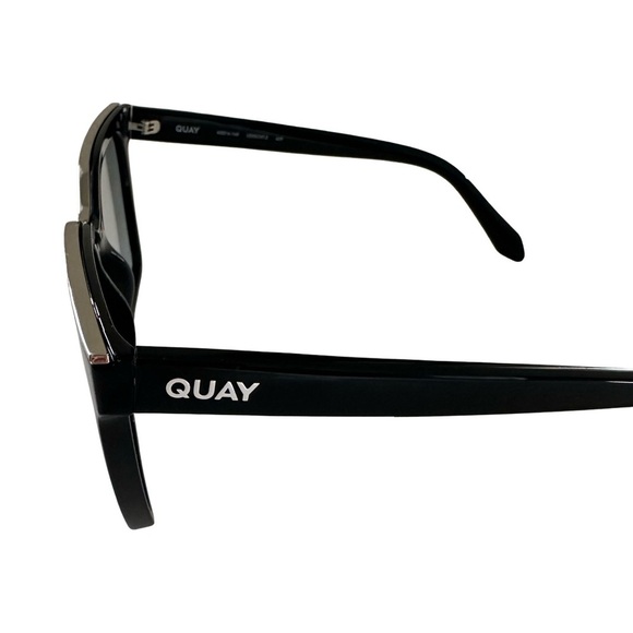 Quay *NEW* Level Up Sunglasses Black/Silver - Picture 3 of 4